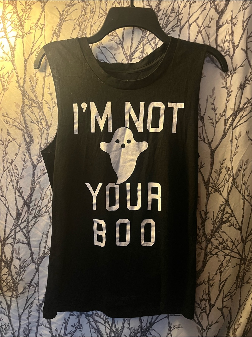 Fifth Sun Black Muscle Tee with White Interior Print